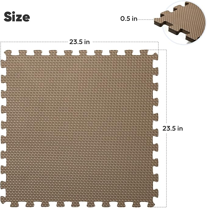 32 Pack Home Gym Mat, Puzzle Exercise Mat, EVA Interlocking Foam Floor Tiles - Image 2