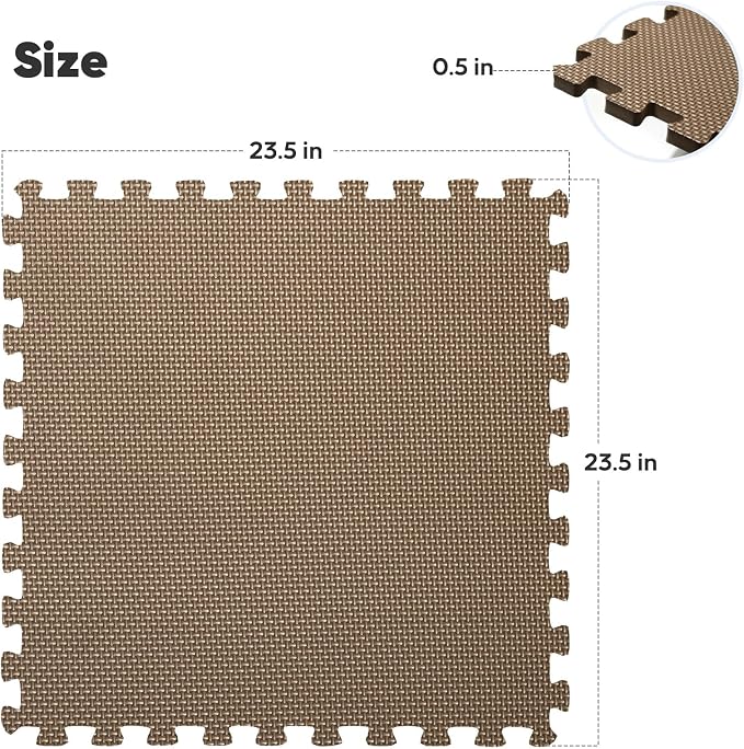 Home Gym Mat, Puzzle Exercise Mat, EVA Interlocking Foam Floor Tiles - Image 2
