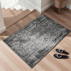 2x5 Black Rug Runners for Hallways Kitchen Runner Rug Non Slip Washable Black - Image 3