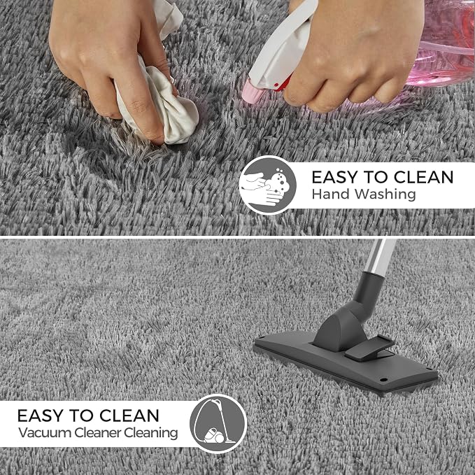 Ultra Soft Rug for Living Room, 4X6 Fluffy Shag Area Rug for Bedroom, Modern - Image 6