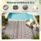 MontVoo-Outdoor Rug Carpet Waterproof 6x9 ft Reversible Patio Rug RV Camping - Image 4