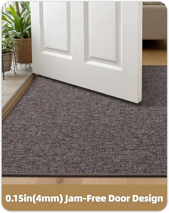 Color&Geometry Ultra Thin Indoor Door Mat 48"x72", Non Slip Rubber Backed Dirt - Image 3
