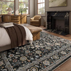 Washable Area Rugs for Living Room: 9x12 Bedroom Rug Vintage Boho Area Rug - Image 3