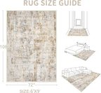 Area Rugs 6x9 Living Room: Washable Rug Modern Abstract Large Rugs Soft Non - Image 2