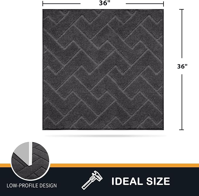 PURRUGS Dirt Trapping Door Mat 36" x 36", Non-Slip Machine Washable Entry Rug - Image 2