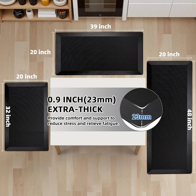 Anti Fatigue Kitchen Mats for Floor, 9/10 Extra Thick Cushioned Standing Desk - Image 4