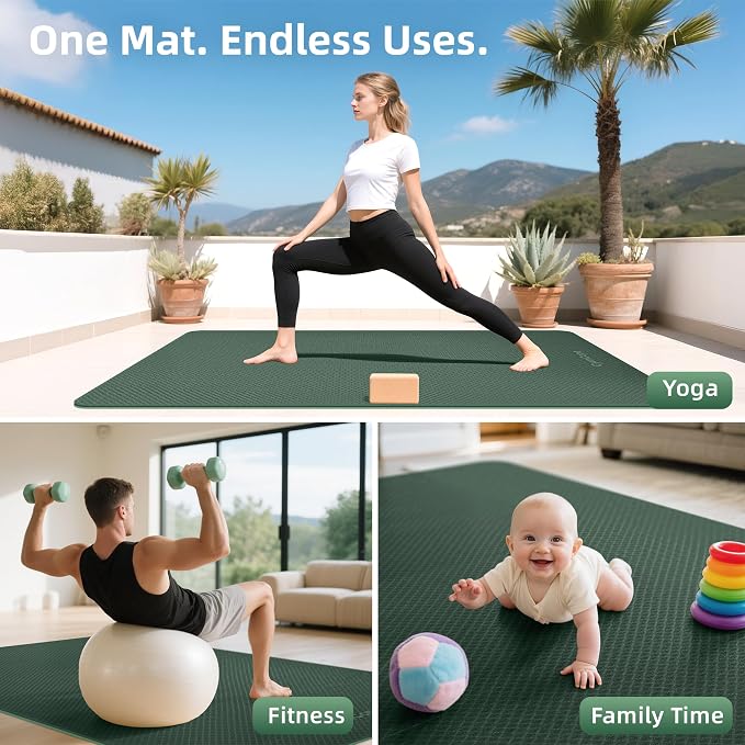 Extra Large Yoga Mat – 72"x48" or 78"x57", 1/4"–1/2" Thick Mat - Image 8