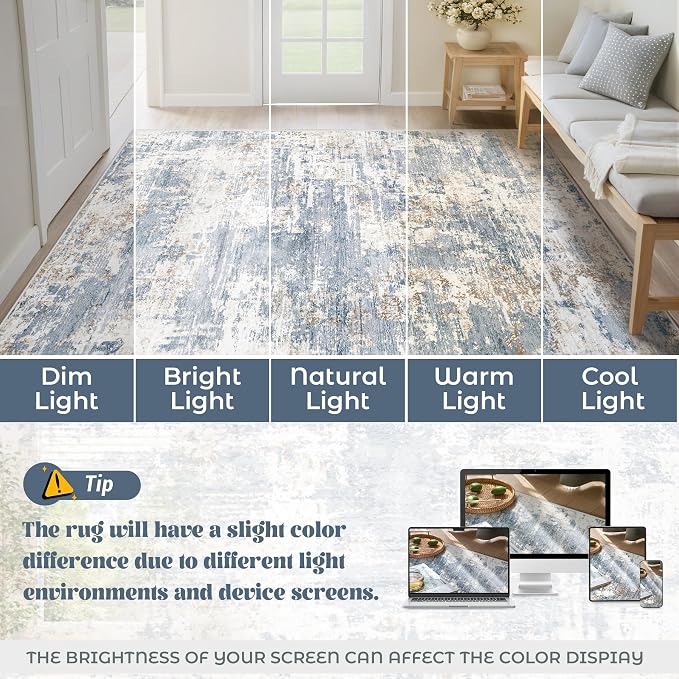 XLUEZ 2x8 Runner Rug for Hallway, Washable Modern Abstract Runner Rugs Neutral - Image 8