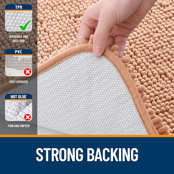 OLANLY Large Bathroom Rugs 40x24, Extra Soft Absorbent Chenille Bath Rugs - Image 6