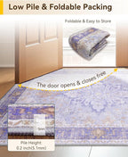 RELEANY Area Rugs Runner 2'x10' Washable Non-Slip, Floral Vintage Distress - Image 5