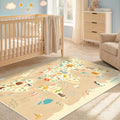 Hazo Haus 3x5 Animal World Map Bedroom Rug by HazoHaus