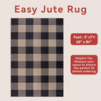 Tangsoo Checkered Easy Jute Rug 5x7 Large Washable Area Rug - Image 5