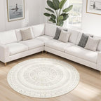 cotiled 5x5 Round Area Rugs Living Room Rug: Washable Boho Rugs - Image 8