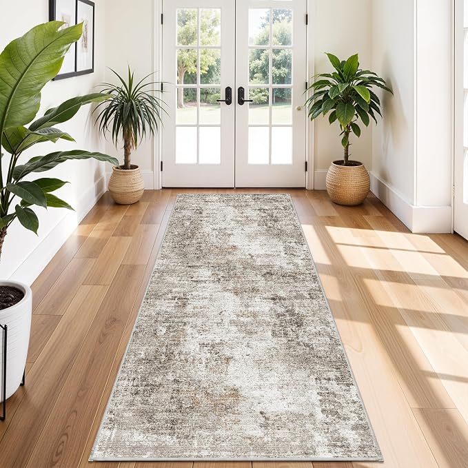 4x10 ft Extra Wide Hallway Rug – Non-Slip Washable Rubber-Backed Large Carpet by ZHXXUJ