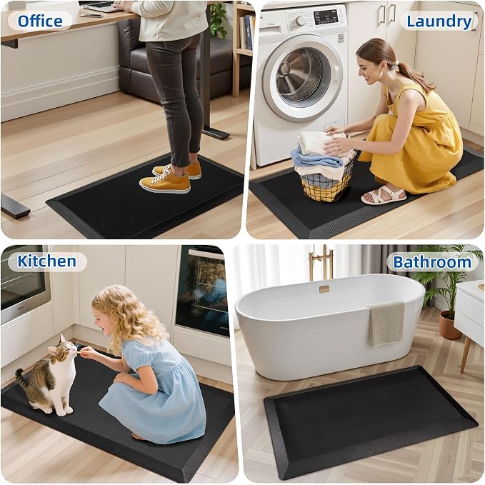 Anti Fatigue Kitchen Mats for Floor, 9/10 Extra Thick Cushioned Standing Desk - Image 5