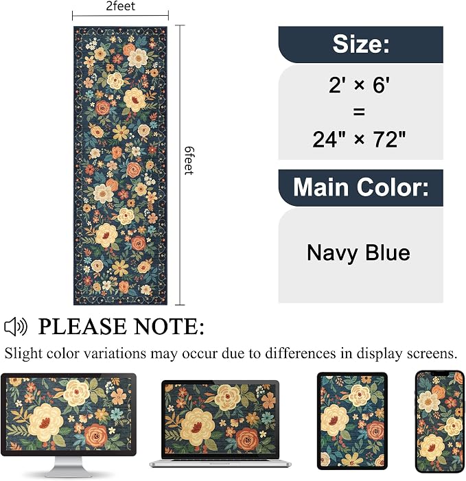 DUKINO 2x6 Runner Rug for Hallway, Washable Kitchen Runner Rug - Image 2