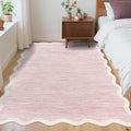 GarveeHome Scalloped Washable Area Rug 4x6 Small Entryway Rug Non Slip Modern by GarveeHome