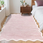 GarveeHome Scalloped Washable Area Rug 4x6 Small Entryway Rug Non Slip Modern by GarveeHome