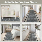 Ashen Washable 2x6 Runner Rugs for Hallway Kitchen Bedroom Beside Laundry Room - Image 5