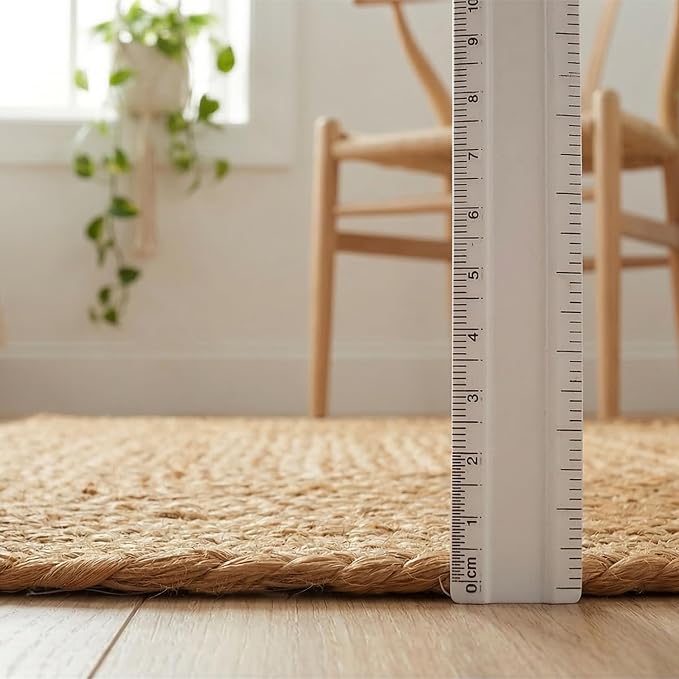 Hausattire Hand Woven Jute Braided Rug, Reversible Boho Entry Area Rugs - Image 2