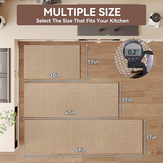 YDKGL Kitchen Rugs Mat Non Slip Washable, Super Absorbent Kitchen Mats - Image 2