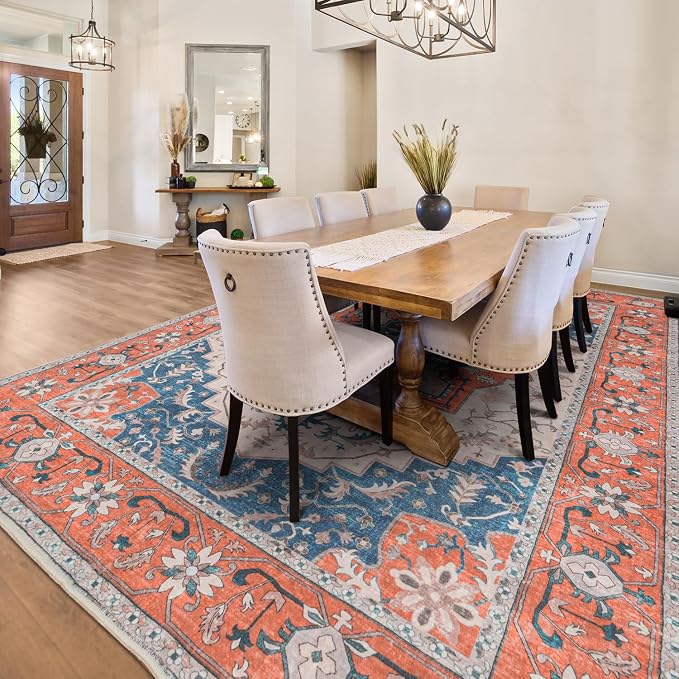 Lessymo 8 x 10 Area Rugs for Living Room- Machine Washable Area Rugs Boho Faux - Image 8