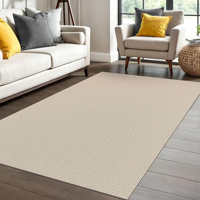 IOHOUZE Washable Area Rug 4x6 Non Slip Rubber Backed Woven Rugs by iOhouze