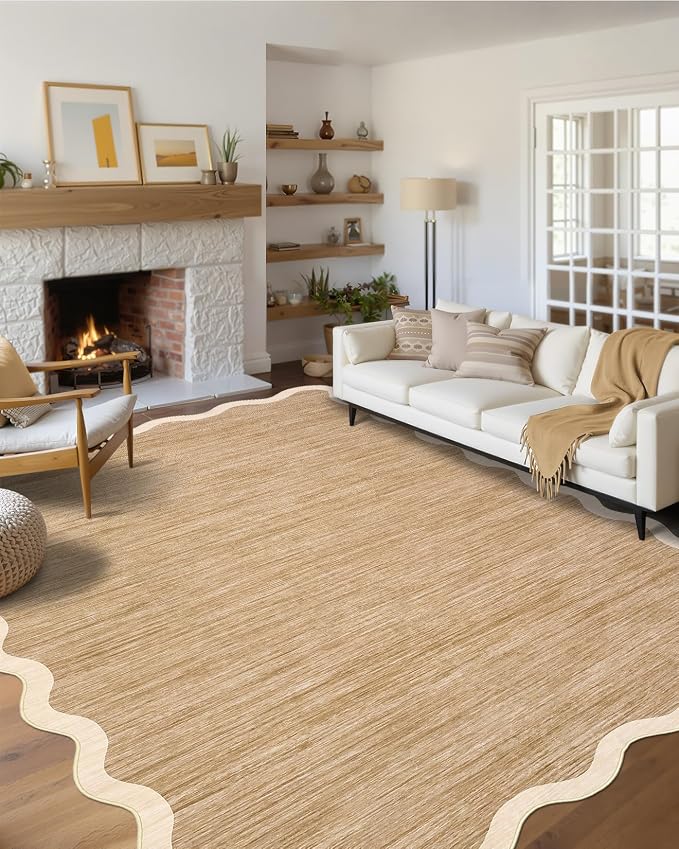 GarveeHome Scalloped Washable Rug 6x9 Rugs by GarveeHome