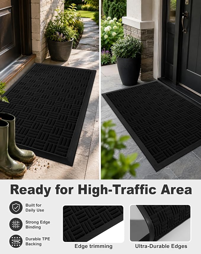 Mibao Front Door Mat Outdoor Entrance, Waterproof Dirt Trapper Doormat - Image 6