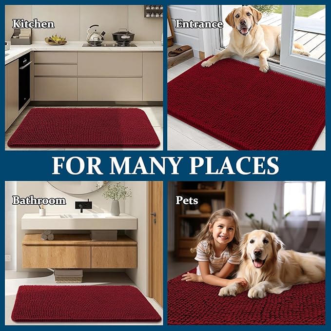 OLANLY Dog Door Mat for Muddy Paws 48x30, Absorbs Moisture and Dirt, Absorbent - Image 8