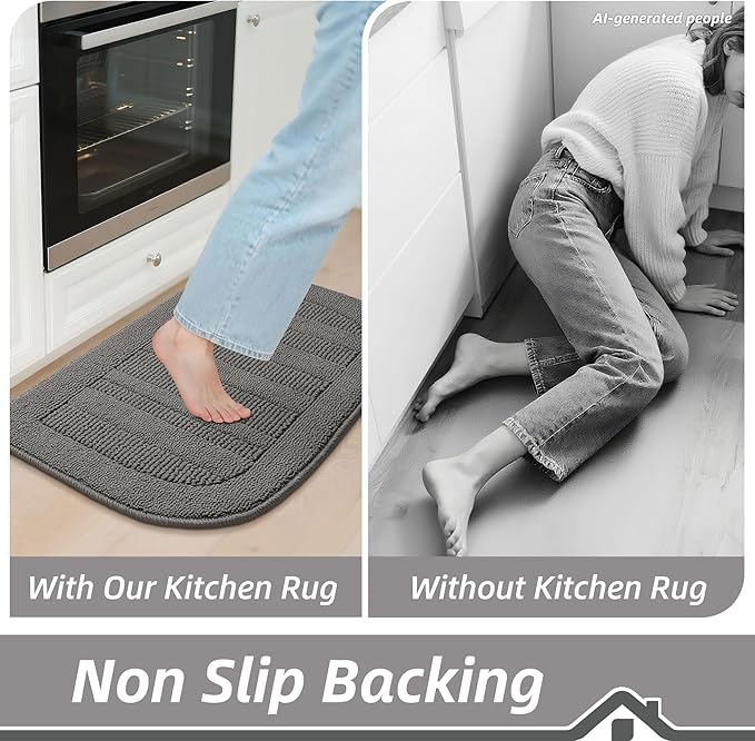 BEQHAUSE 30x18 Inch Kitchen Rug Mat Durable Kitchen Rugs Non-Slip Washable - Image 6