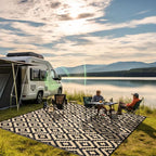SAND MINE Waterproof Outdoor Rug 8x8 ft, Plastic Reversible Rug, Modern Area Rug - Image 6