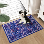 Entryway Rug 2X3 Small Rugs: Floral Washable Door Mat Vintage Soft Low Pile - Image 2
