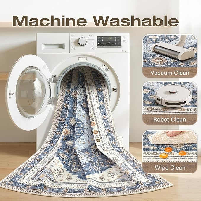 8x10 Washable Area Rug, Large Rugs - Image 8