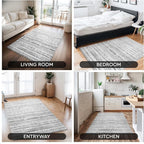 3x5 Area Rug Machine Washable Non Slip Rug Distressed Neutral Moroccan Boho Rug - Image 6