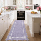 GarveeHome Scalloped Bow Rug for Living Room, Solid Purple Rug for Dorm - Image 2