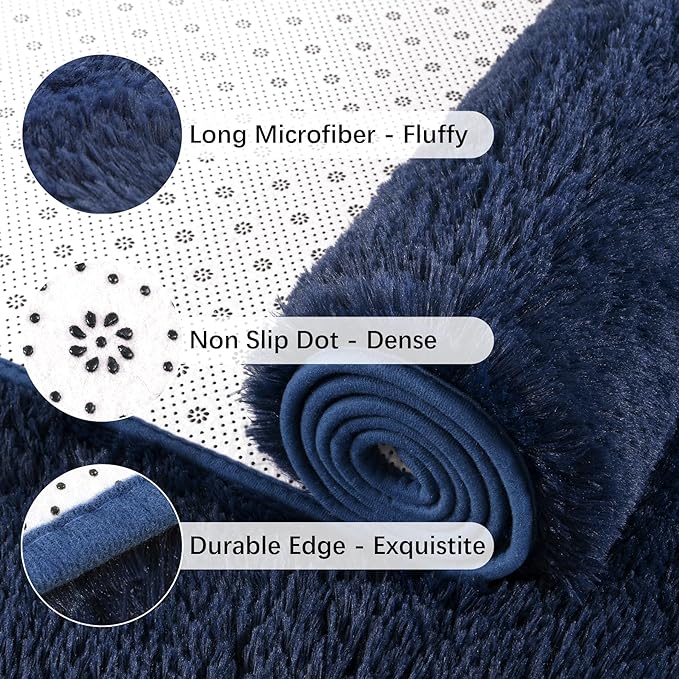 Chicrug Soft Runner Rug for Bedroom Living Room Plush Fluffy Rug 2x8 Feet - Image 5