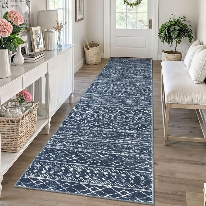 KUTA Boho Runners for Hallways 2.6x10 ft Moroccan Washable Runner Rug Non-Slip by KUTA