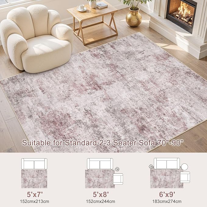 UERMEI 5x7 Washable Area Rug - Image 3