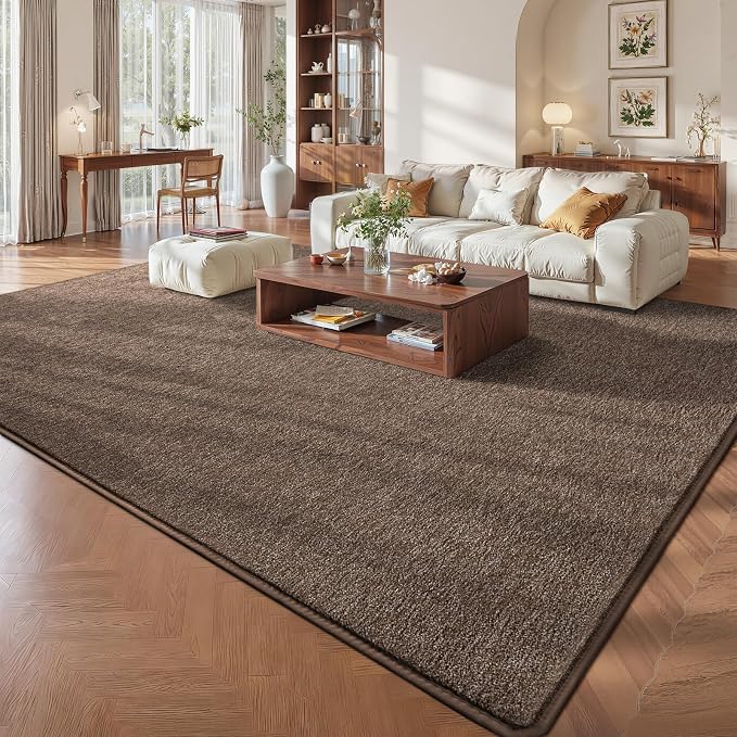 Pettop 5x7 Brown Area Rugs for Living Room Bedroom, Thickened Memory-Foam Throw - Image 2