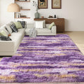 Shag Rugs for Living Room 9x12, Ultra Soft Abstract Purple Big Fuzzy Rugs for by Ailyei