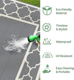 GENIMO 9 ' x 12 ' Outdoor Rug for Patio, Waterproof Indoor Outdoor Plastic - Image 6