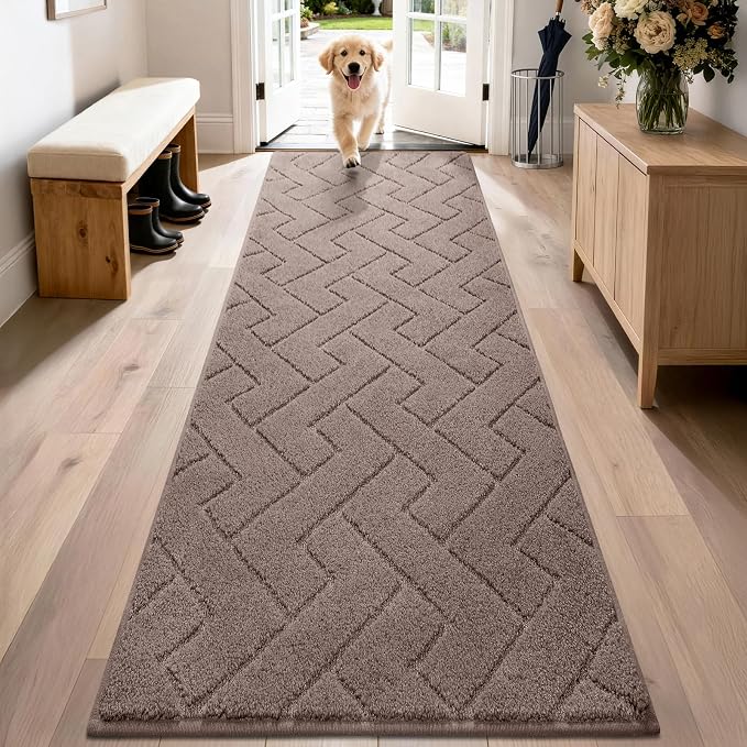 PURRUGS Dirt Trapping Door Mat 24" x 84", Non-Slip Machine Washable Entry Rug by PURRUGS