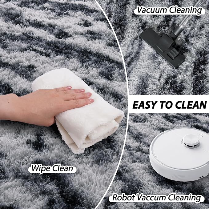 Area Rugs for Living Room 6x9, Ultra Soft Fluffy Rug for Bedroom, Modern Shaggy - Image 4