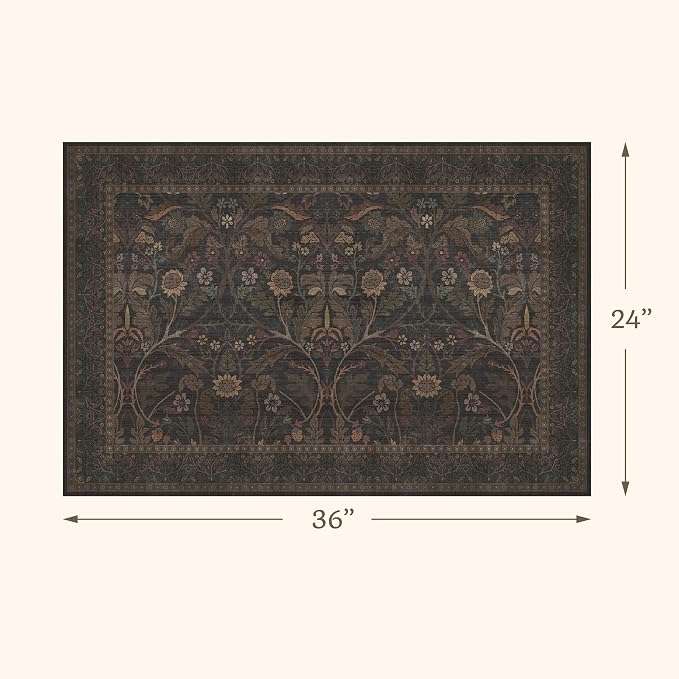 Dark Brown 2x3 Washable Entry Rug, Throw Small Rugs - Image 2