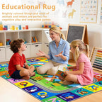 Kids Rug for Playroom Educational ABC Rug Washable Play Mat Learning Alphabet - Image 5