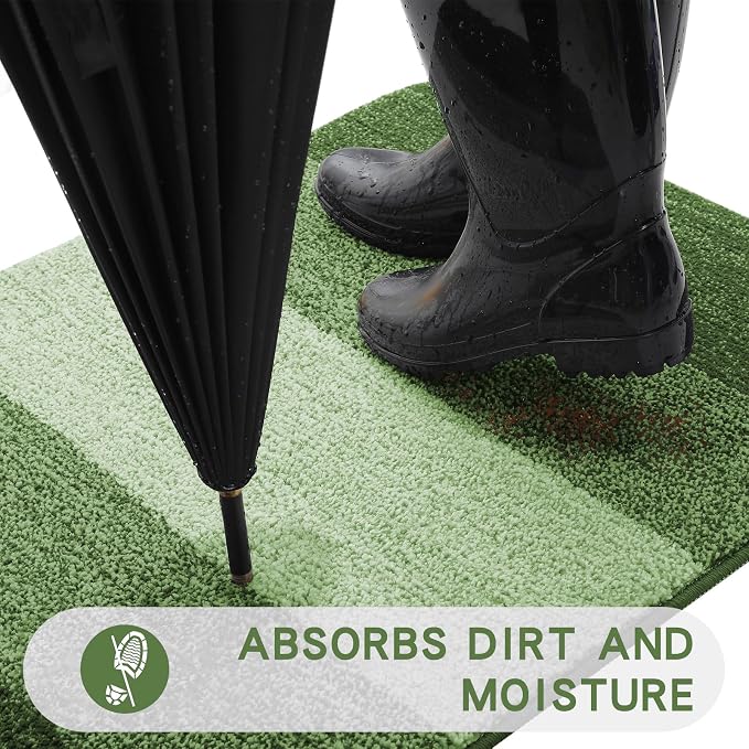 Kitinjoy Indoor Outdoor Door Mat, 30x17 Non-Slip Absorbent Dirt Trapper - Image 2