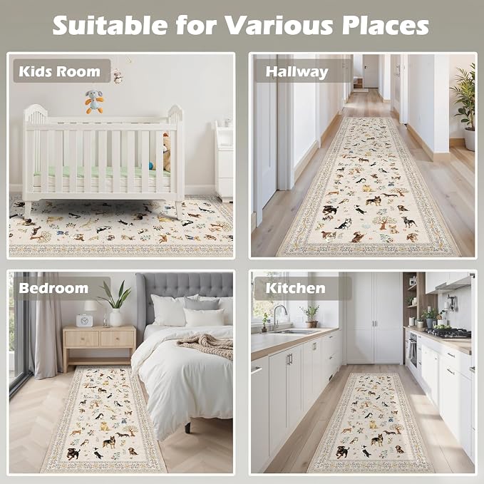 Dog Runner Rug for Entryway, 2x5 Washable Kitchen Mat Ultra-Thin Soft, Non-Slip - Image 4