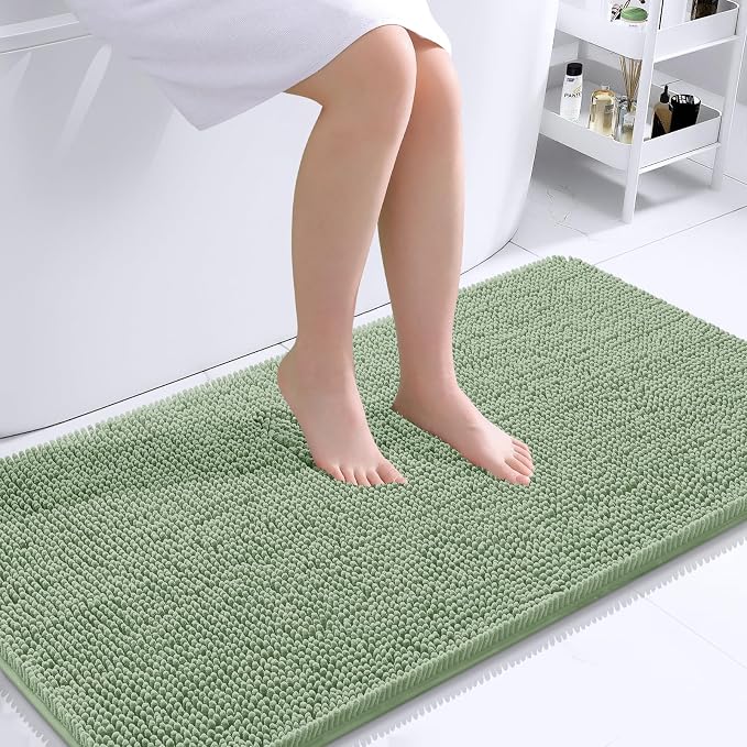 OLANLY Large Bathroom Rugs 45x27, Extra Soft Absorbent Chenille Bath Rugs by OLANLY