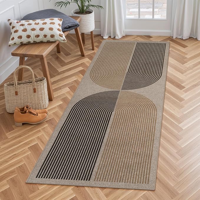 Lahome Enfys Modern Rainbow Easy Jute Rug, 2x6 Kitchen Runner Washable Rug - Image 8